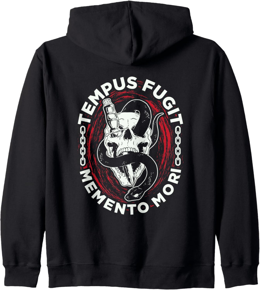 Tempus Fugit Memento Mori Schädel Artwork Latin Phrase Kapuzenjacke
