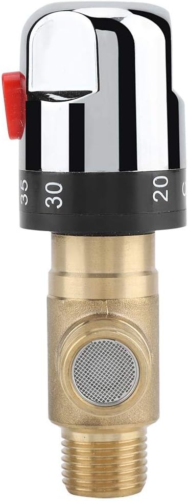 Baverta Thermostatisches Mischventil, Messing Thermostatsteuerungs Mischwasser Mischerventil, Dusche