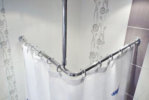 3er ALU WINKELSTANGE BARRIEREFREI SCHWARZ - Bequemes durchschieben des Vorhangs ohne Hindernis - DUS