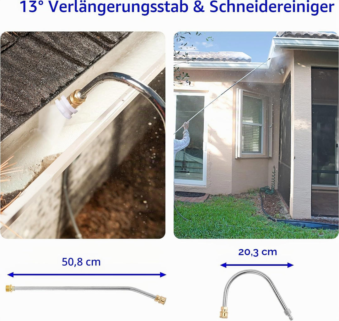 M MINGLE Teleskop-Hochdruckreiniger-Zauberstab, 6 m, Aluminium, Hochleistungsreiniger, Teleskop-Sprü