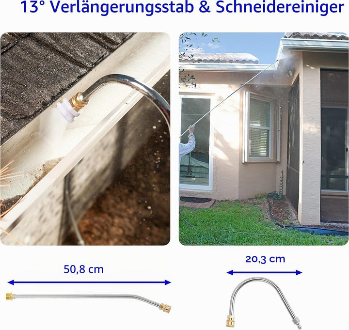 M MINGLE Teleskop-Hochdruckreiniger-Zauberstab, 6 m, Aluminium, Hochleistungsreiniger, Teleskop-Sprü