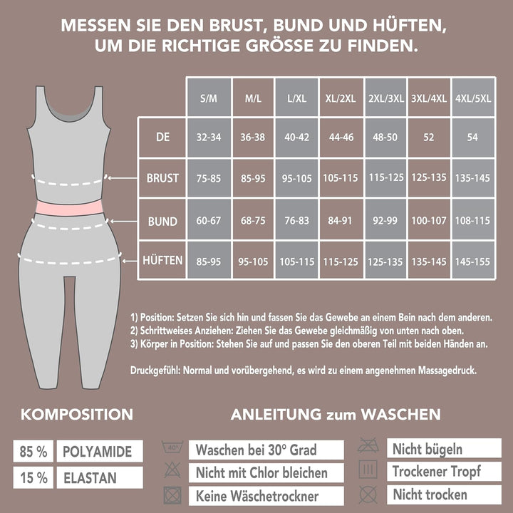 SLIMCELL Anti Cellulite Leggings Damen Draining - Shape Leggings Damen, Mikrofaser Shapewear Bauchwe