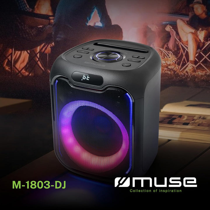 MUSE M-1803 Partybox 150W mit Bluetooth, Akku, Mikrofon &amp; Stereo-Pairing