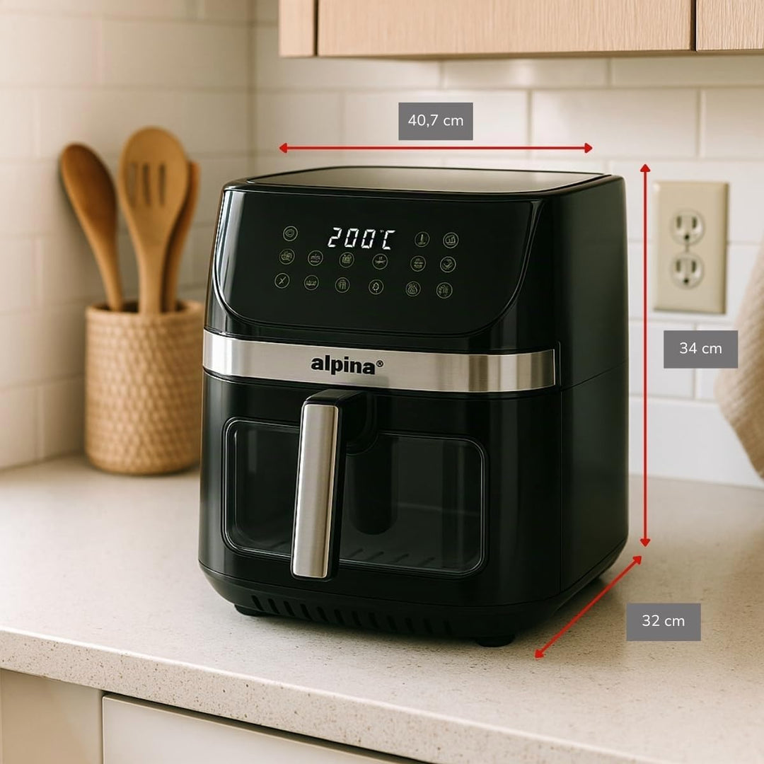 alpina Heissluftfritteuse 9L - Airfryer XXL - Air Fryer mit Digitalem Display - Heissluftfritteuse m