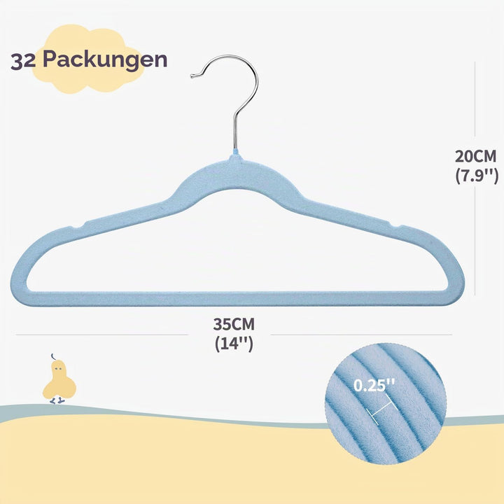 ManGotree 35cm Kinder Samt Kleiderbügel, Ultradünne Kinderkleiderbügel mit 360° Drehbarem Haken, rut