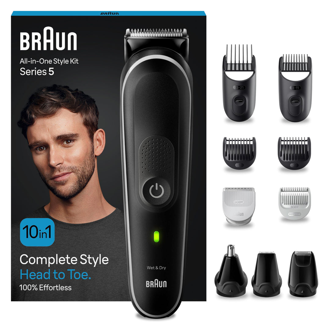 Braun All-In-One Bartpflege Bodygroomer Set, 6-in-1 Barttrimmer, Trimmer/Haarschneider Herren, Haars