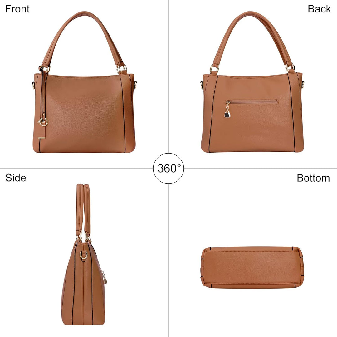 HAWEE Mode Damen Handtasche aus Weiches PU-Leder Umhängetasche Grosse Schultertasche mit Reissversch