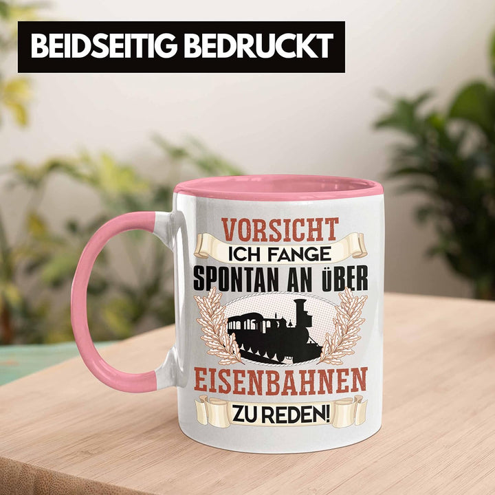 Trendation - Eisenbahner Tasse Geschenk für Modelleisenbahn-Fans Geschenkidee Ich Fange Spotan An Üb