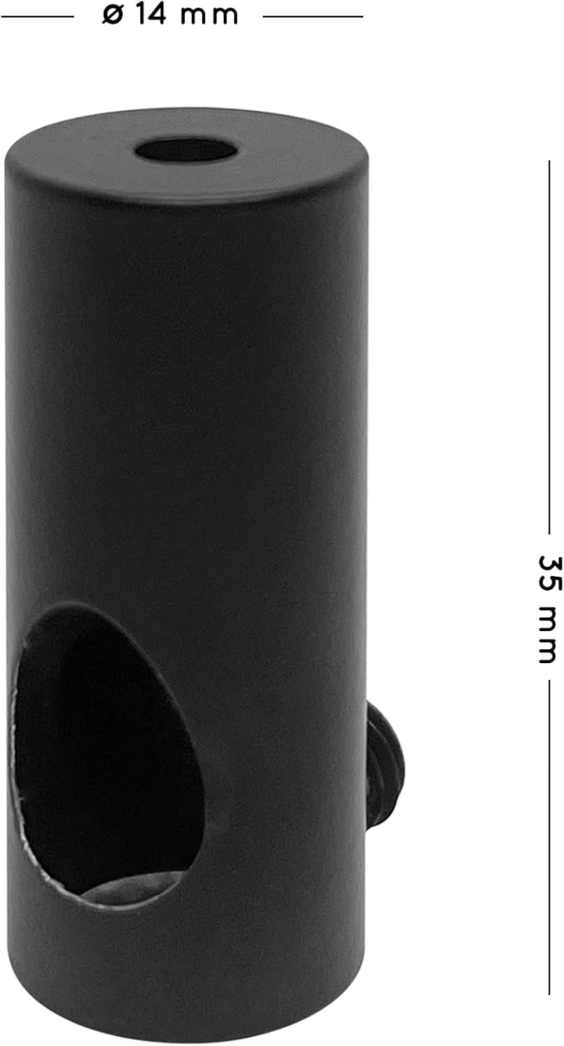 smartect Aluminium Wand- und Deckenpins zum Fixieren von Textilkabeln [4 Stück, Schwarz] Deckenbefes