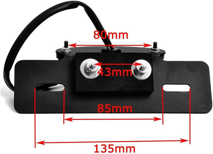 DREAMIZER 19 LED Motorrad Rücklicht Integriertes Nummernschild Bremsleuchte hinten für Racer Bobber