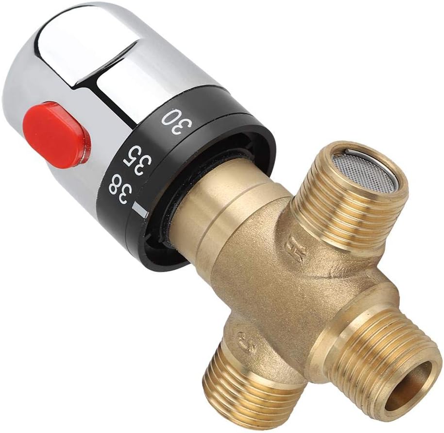 Thermostatventil, G1 / 2 Messing Thermostatmischventil Thermostatsteuerung Mischventil für Dusche, I