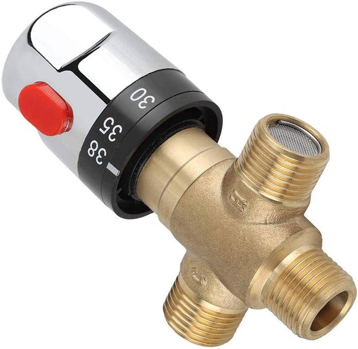 Thermostatventil, G1 / 2 Messing Thermostatmischventil Thermostatsteuerung Mischventil für Dusche, I