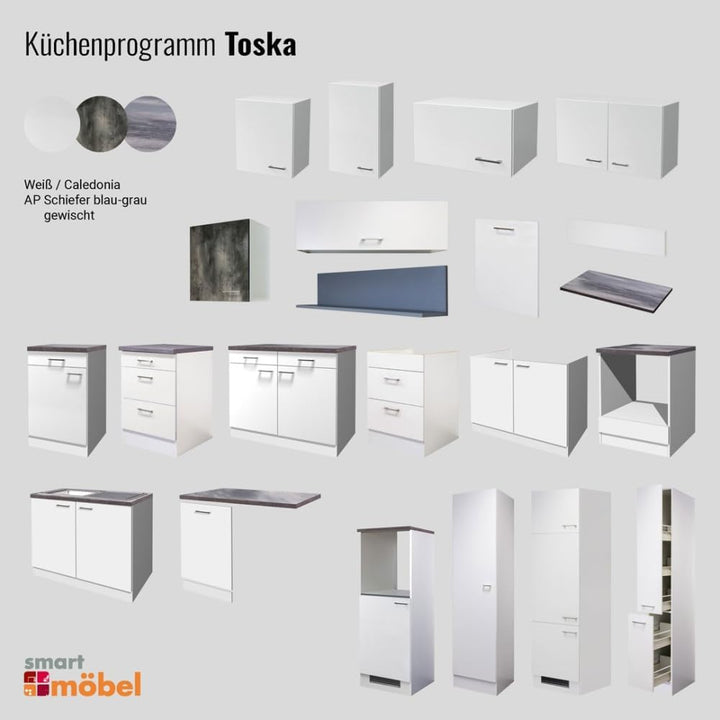 Smart Möbel Frontblende für vollintegrierten Geschirrspüler 60 cm Weiss - Toska
