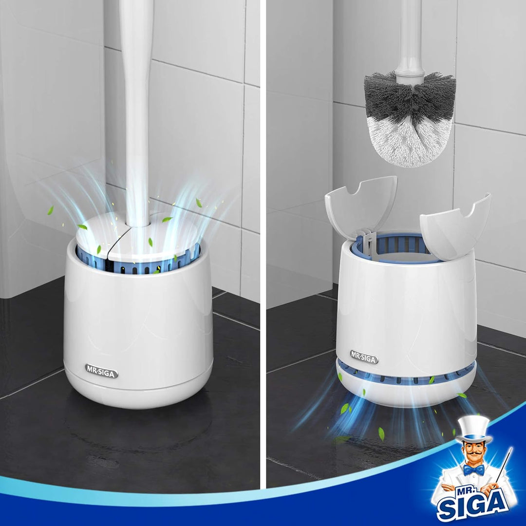 MR.SIGA Toilettenbürste WC Bürste und Halter mit schnell trocken Behälter und festem Griff, Premium