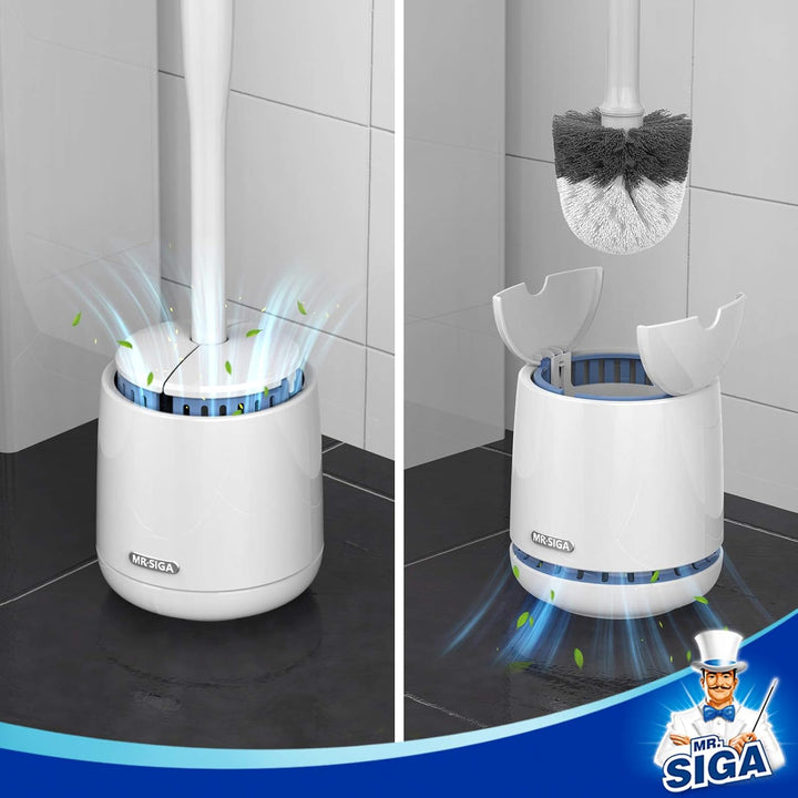 MR.SIGA Toilettenbürste WC Bürste und Halter mit schnell trocken Behälter und festem Griff, Premium