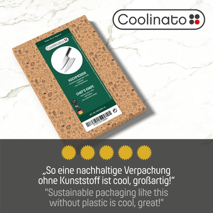 Coolinato – Profi Brotmesser Wellenschliff 20cm – Extra scharfer Klingenstahl – Ergonomischer Kunsts