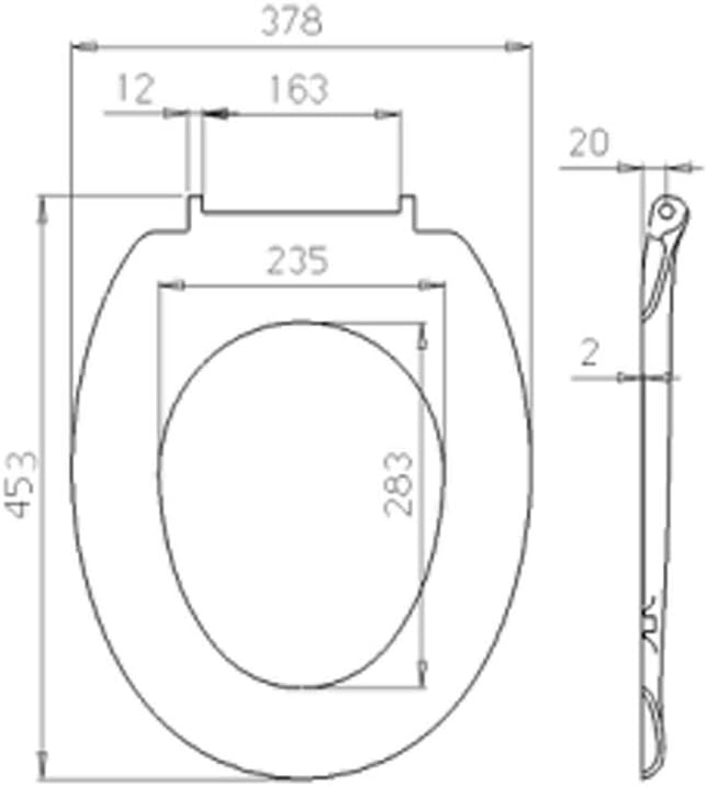 Grünblatt WC Sitz Klassik Design Toilettendeckel oval Klodeckel mit Quick-Release-Funktion und Geräu