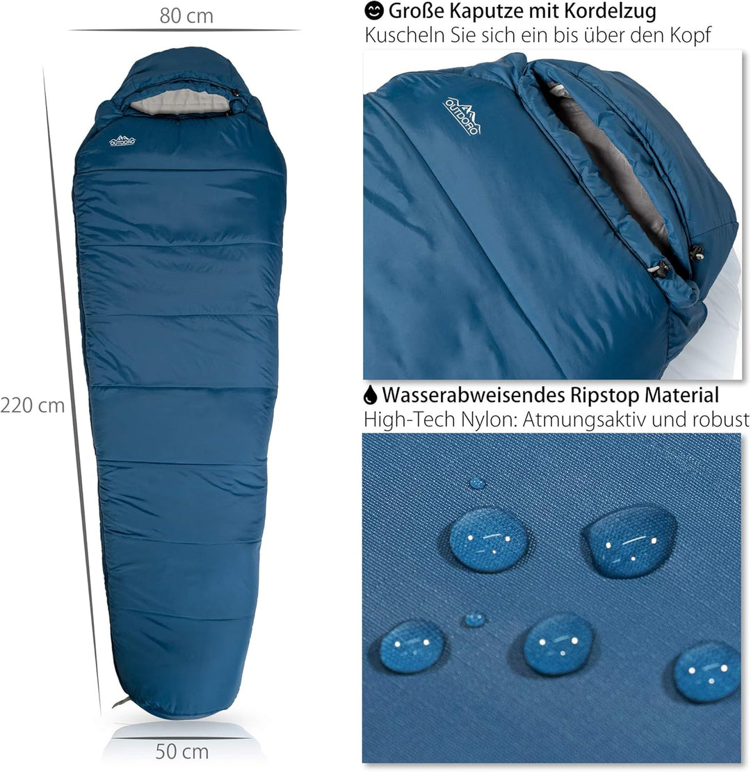 Outdoro Schlafsack 3-4 Jahreszeiten für Erwachsene Damen & Herren | Outdoor & Camping, Frühling, Her