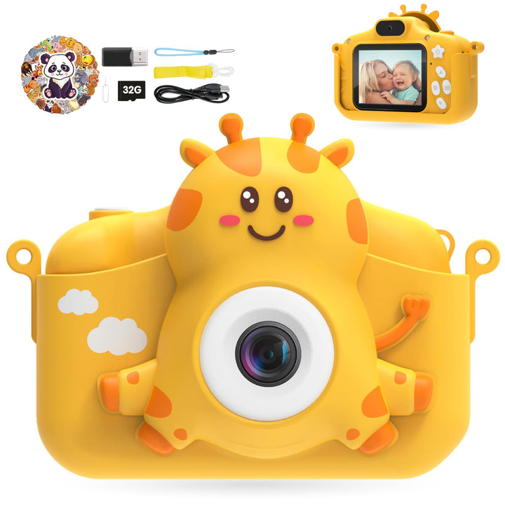 TIATUA Kinderkamera, 1080P Kamera Kinder mit 2.0”-Bildschirm & 32GB SD-Karte, Selfie Digitalkamera &