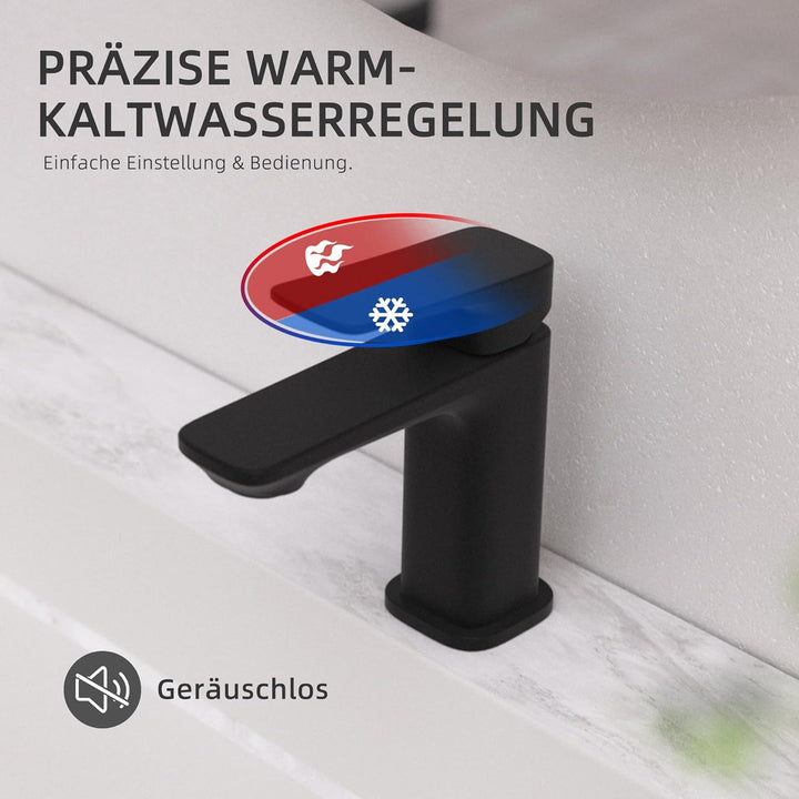 BELZ Wasserhahn Bad,Waschtischarmatur Einhandmischer Armatur Waschbecken mit Auslauf Höhe 82 MM,Wass
