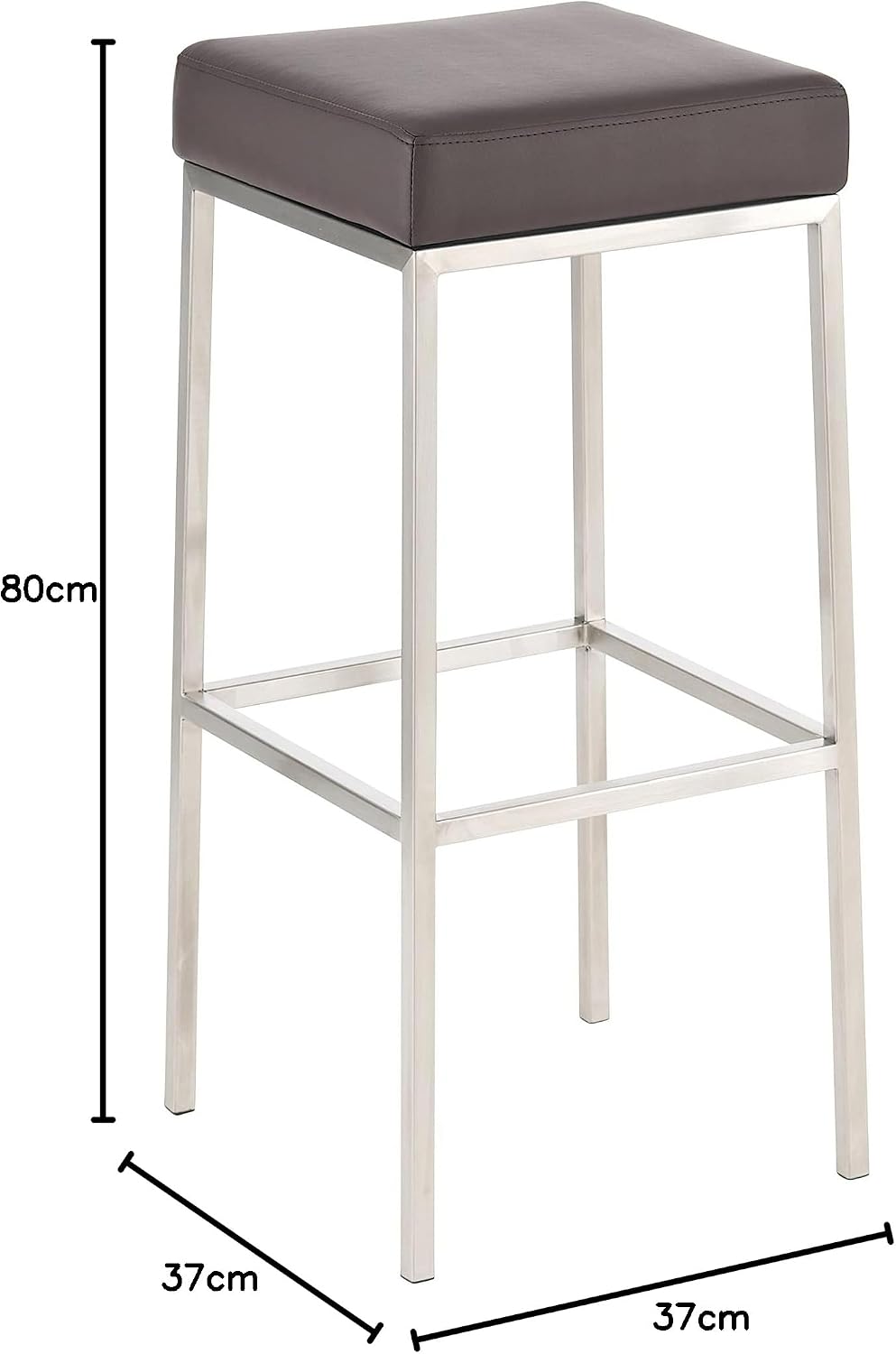 CLP 2er Set Barhocker Montreal Kunstleder I Gepolsterte Stühle Für Bartresen, Farbe:braun, Gestell F