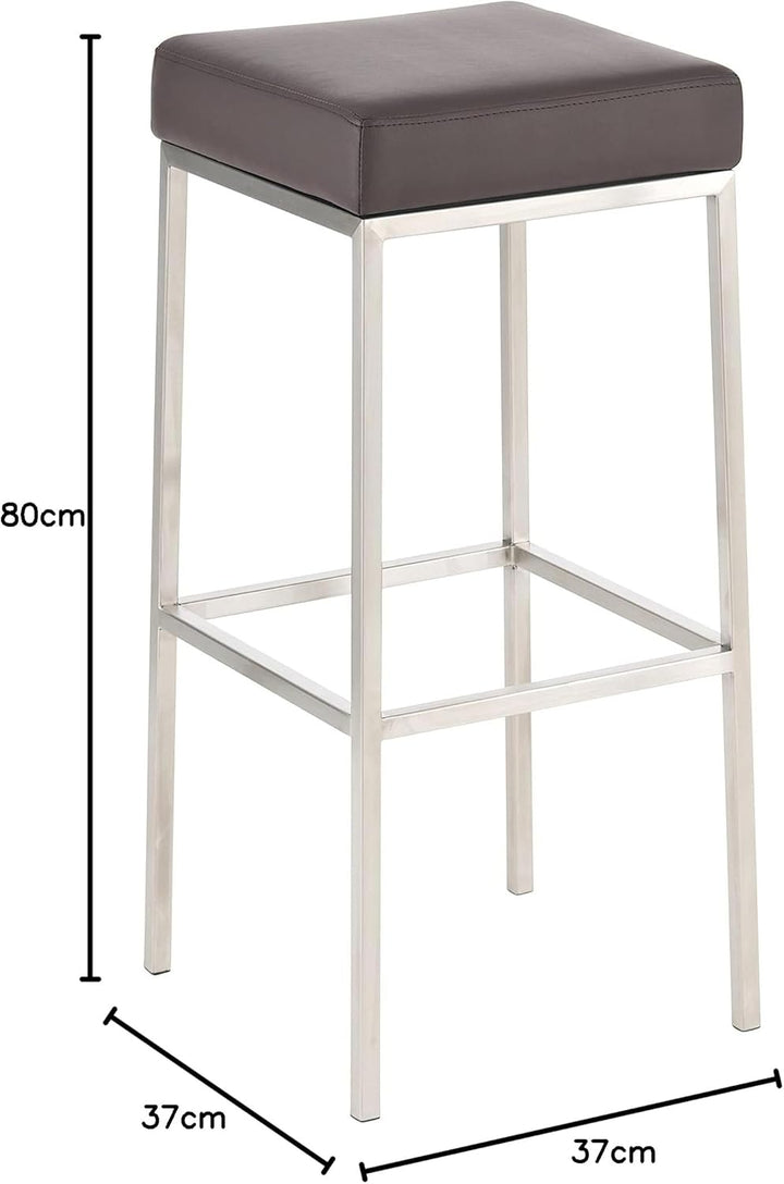 CLP 2er Set Barhocker Montreal Kunstleder I Gepolsterte Stühle Für Bartresen, Farbe:braun, Gestell F