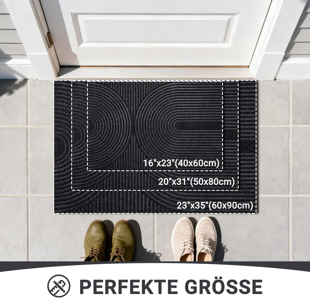 Fussmatte 60x90cm, rutschfeste Maschinenwaschbare Schmutzfangmatte, Teppich Wohnzimmer Innen und Aus