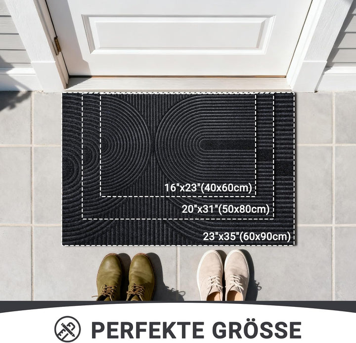 Fussmatte 40x60cm, rutschfeste Maschinenwaschbare Schmutzfangmatte, Teppich Wohnzimmer Innen und Aus