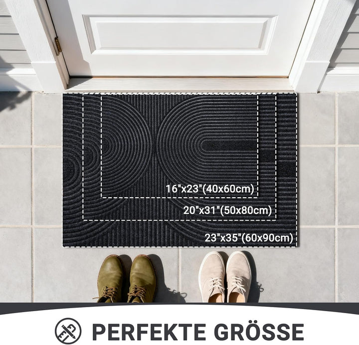 Fussmatte 40x60cm, rutschfeste Maschinenwaschbare Schmutzfangmatte, Teppich Wohnzimmer Innen und Aus