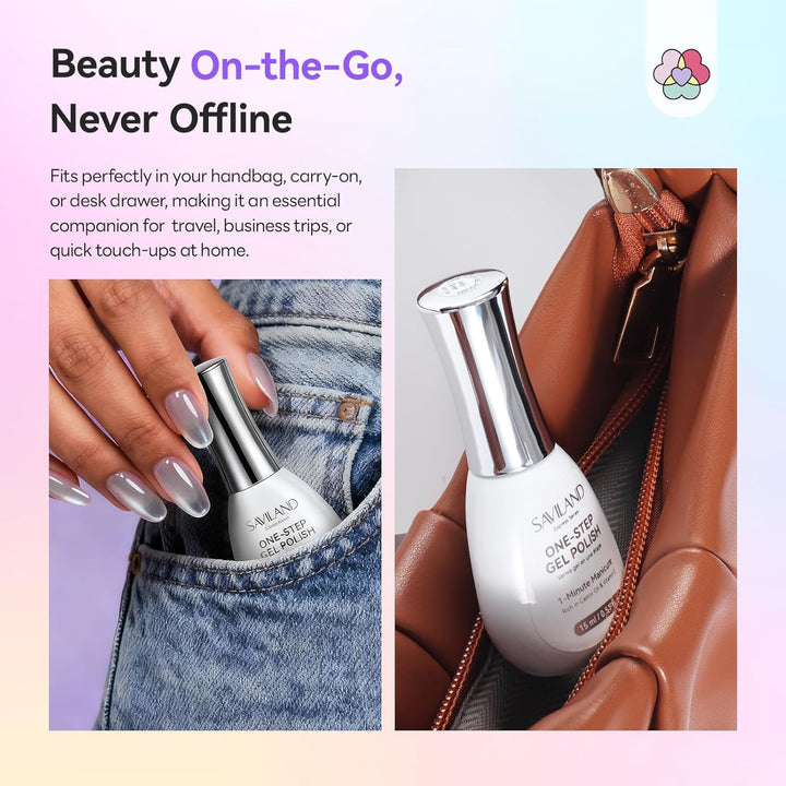 SAVILAND Cat Eye Gel Nagellack Set: 5-in-1 Gel Nagellack in Einem Schritt Jelly Silver Magnetischer