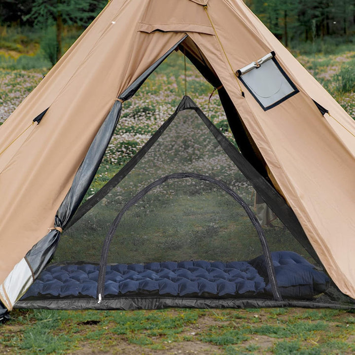 EFUTURETIME Moskitonetz 220×120×100cm Mückennetz mit Reissverschluss Schwarz Schwarz mit Reissversch