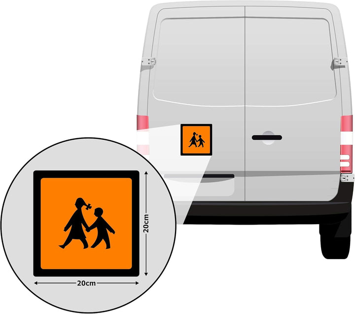 2x Schulbusschilder Magnetschild Warntafel Schulbustafel Magnet Auto Schild Warnschild (DOPPELPACK 2