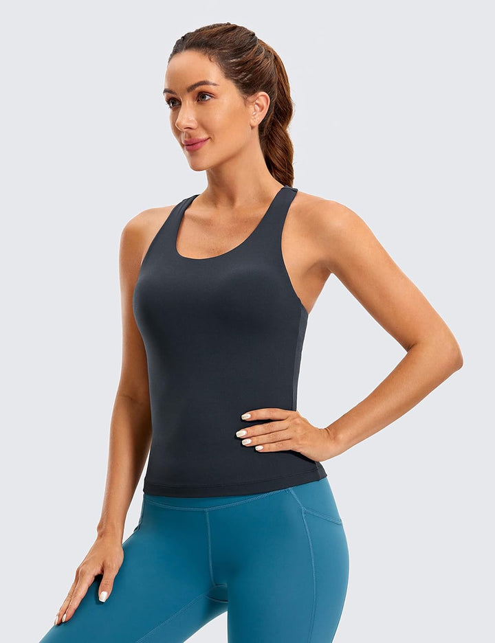 CRZ YOGA Damen Butterluxe Tank Tops Racerback Sport Top Yoga Fitness Oberteil Tanktops mit Integrier