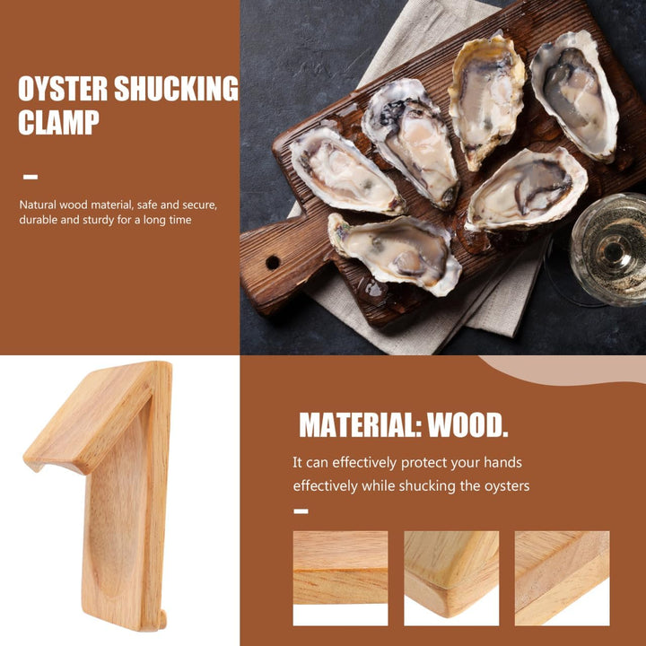 PRETYZOOM Austernhalter Holz 13X8X6Cm Offener Austernöffner Mit Handschutz Küchen-Gadget Für Meeresf