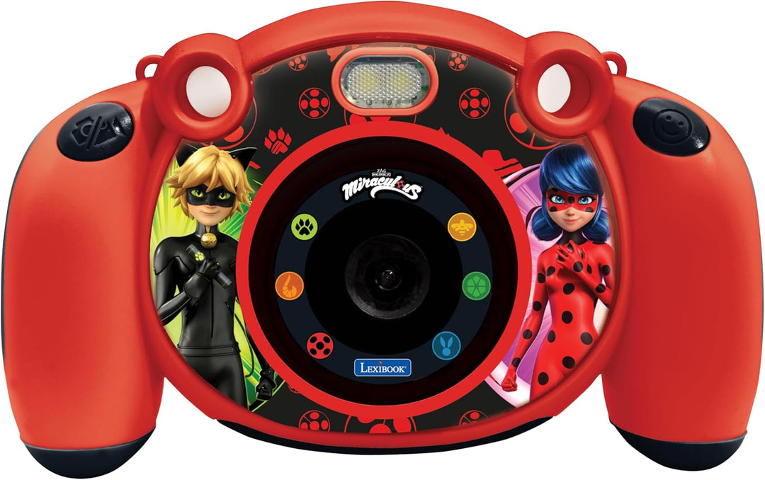 Lexibook - Miraculous Ladybug Cat Noir - 4-in-1-Kinderkamera mit Foto-, Video-, Audio- und Spielfunk