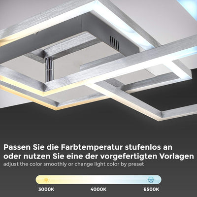 B.K.Licht - LED Deckenlampe mit Fernbedienung, einstellbar von warmweiss bis kaltweiss, schwenkbar,