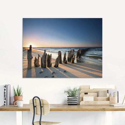 ARTland Glasbilder Wandbild Glas Bild einteilig 60x45 cm Querformat Strand Meer Ostsee Landschaft So