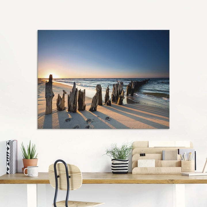 ARTland Glasbilder Wandbild Glas Bild einteilig 60x45 cm Querformat Strand Meer Ostsee Landschaft So