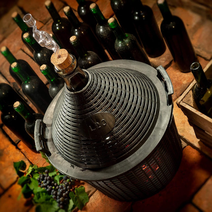 KADAX Glasballon-Set 54L, Gärballon mit Kunststoffkorb und Gärzubehör, Gummi-stopfen, Gärröhrchen, s