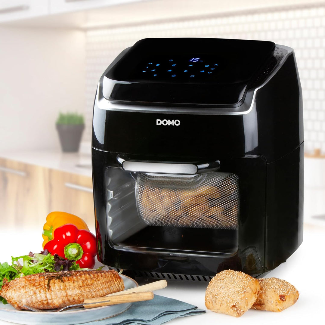 DOMO DO534FR Heissluftfritteuse - 3 in 1 Airfryer Friteuse - Ofen, Drehfunktion und Dörrautomat - 8