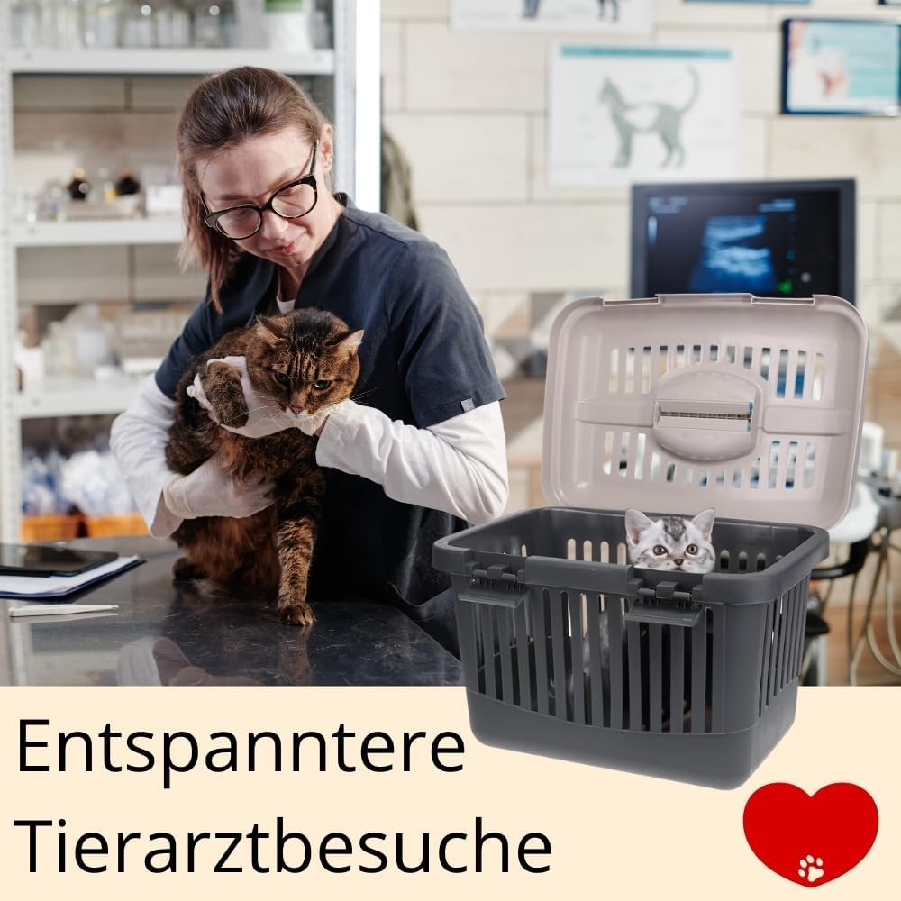 Transportbox Oben Öffnen Hunde Katzen Kleintier Transport Box Katzenbox Hundebox Open Top Stressfrei