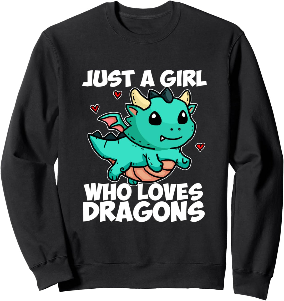 Just A Girl Who Loves Dragons Lustiges Drachen Drache Kostüm Sweatshirt