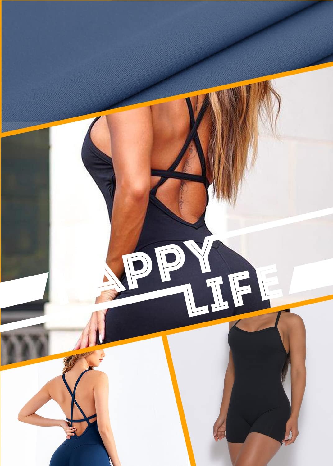 STARBILD Nahtloser Kurz-Bodysuit für Damen mit verstellbaren Spaghettiträgern, M6430-schwarz XL