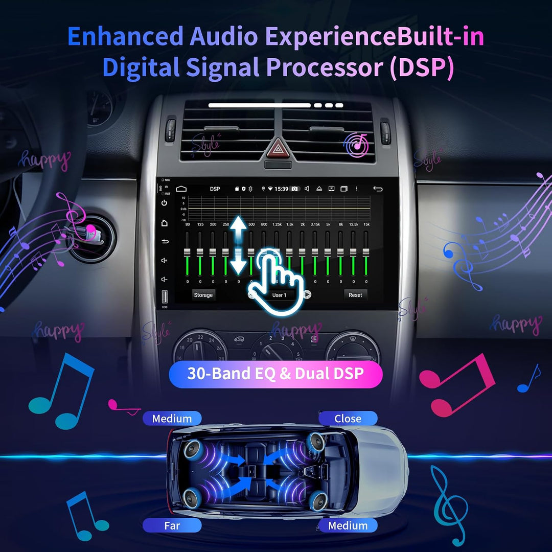 Autoradio Android 14.0 für Mercedes-Benz A-Klasse W169/B-Klasse W245/Viano/Vito W639/Sprinter W906,