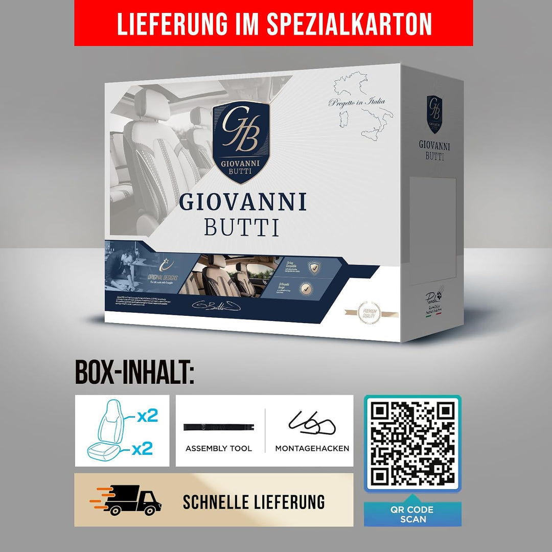 Autositzbezüge Universal für PKW &amp; SUV – Premium Vordersitze Auto Sitzbezug aus Lacoste-Stoff, Beige