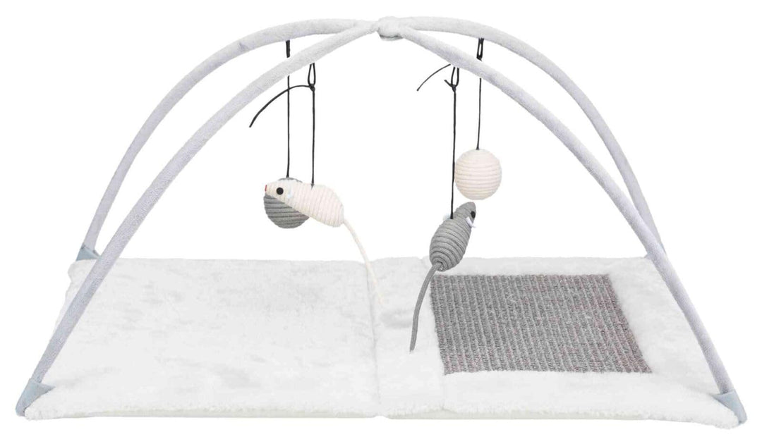 Trixie Katzenspielmatte mit Spielzeug und Sisal-Kratzfläche, Grau (43114), Norme, Grau