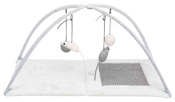 Trixie Katzenspielmatte mit Spielzeug und Sisal-Kratzfläche, Grau (43114), Norme, Grau