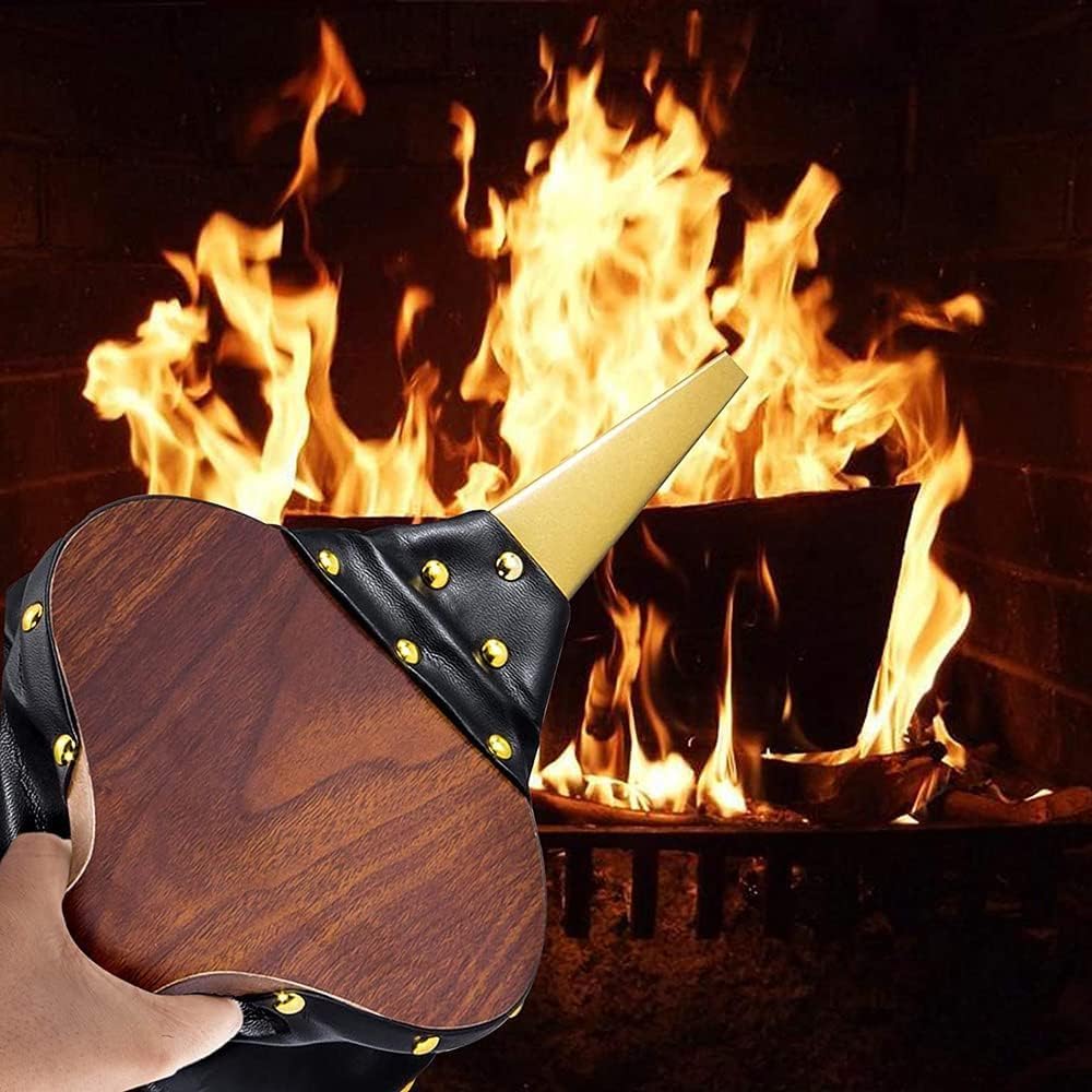 Blasebalg, Goldfarbene Ziernägel, Handblasebalg Luftgebläse Aus Holz, Kunststoffbalg, Kamin & Grill