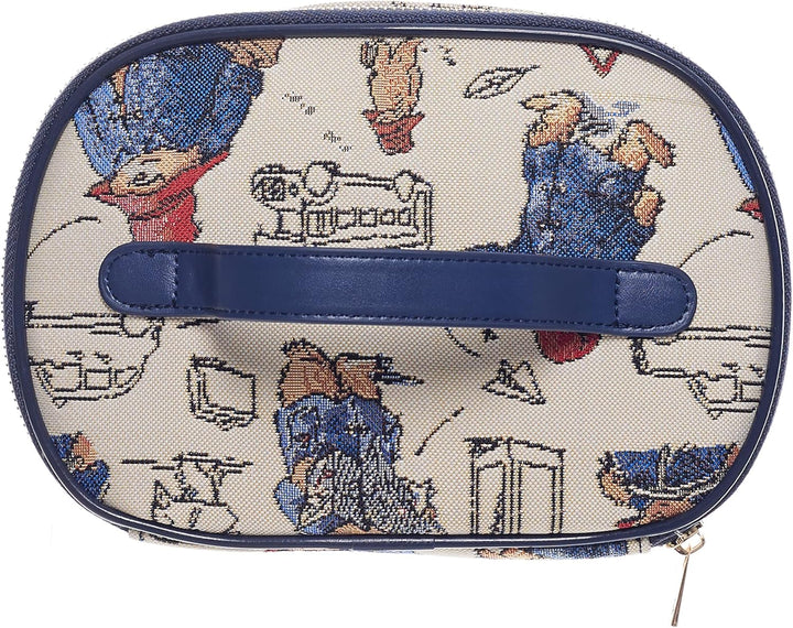 Signare Klassische Paddington Bear gewebte Tapisserie-Kosmetiktasche für Reisen, Toilettenartikel, M