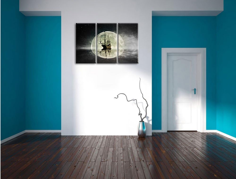 Pixxprint Geisterschiff im Weltall als Leinwandbild/Grösse: 3 Teilig (120x80) cm/Wandbild/Kunstdruck